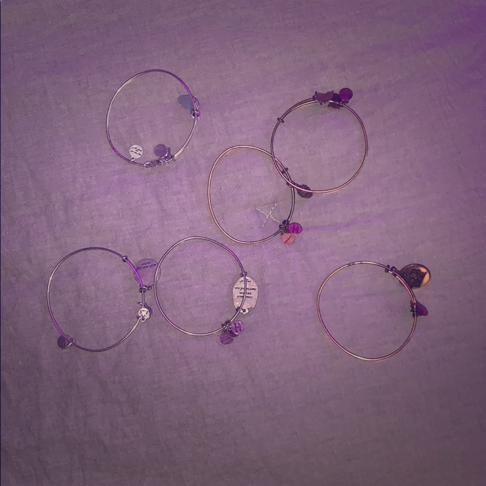 5 alex and ani bracelets